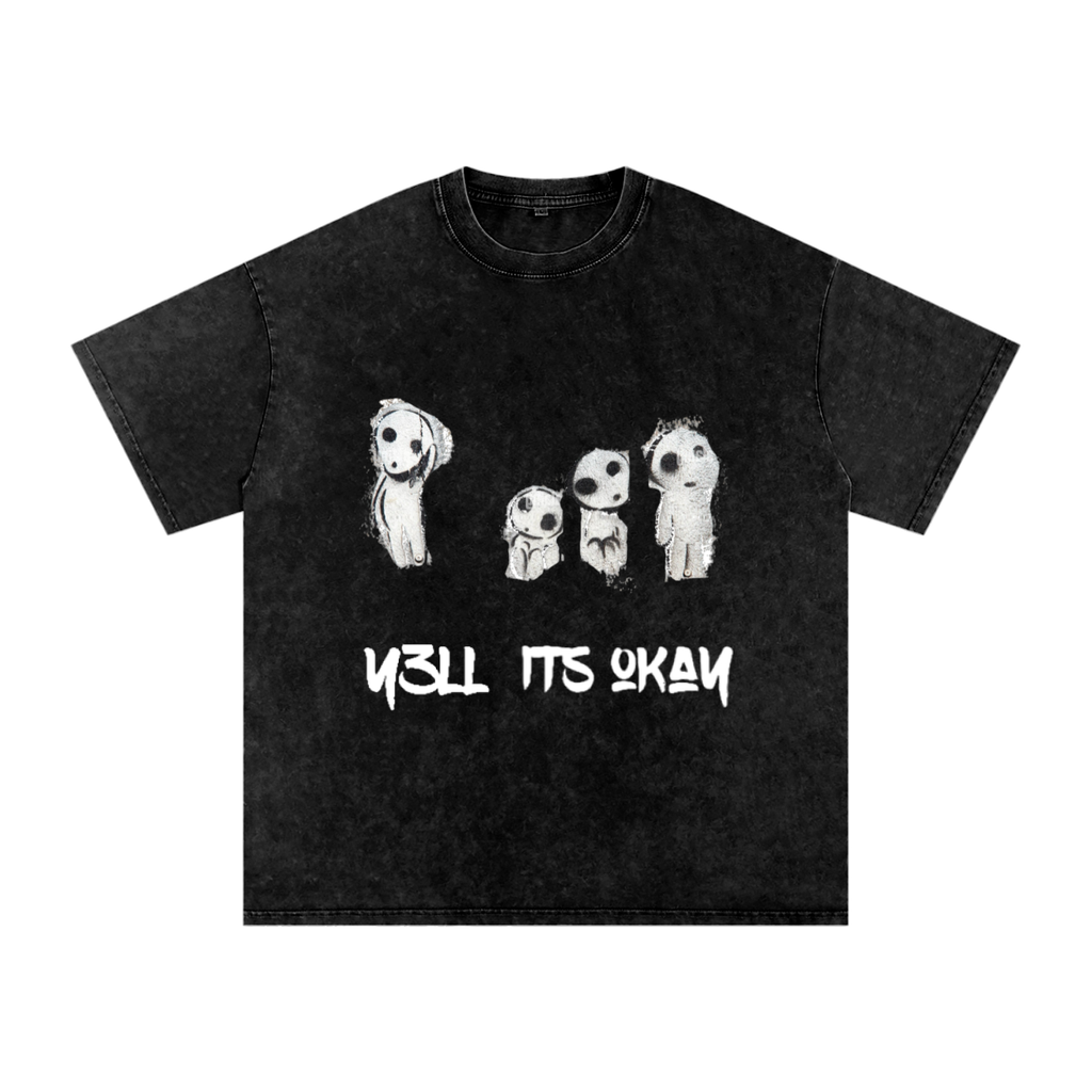 Snow Washed Oversized Cotton T-Shirt